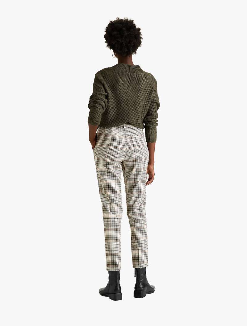 Mia Slim Checked Ankle Grazer Trousers 