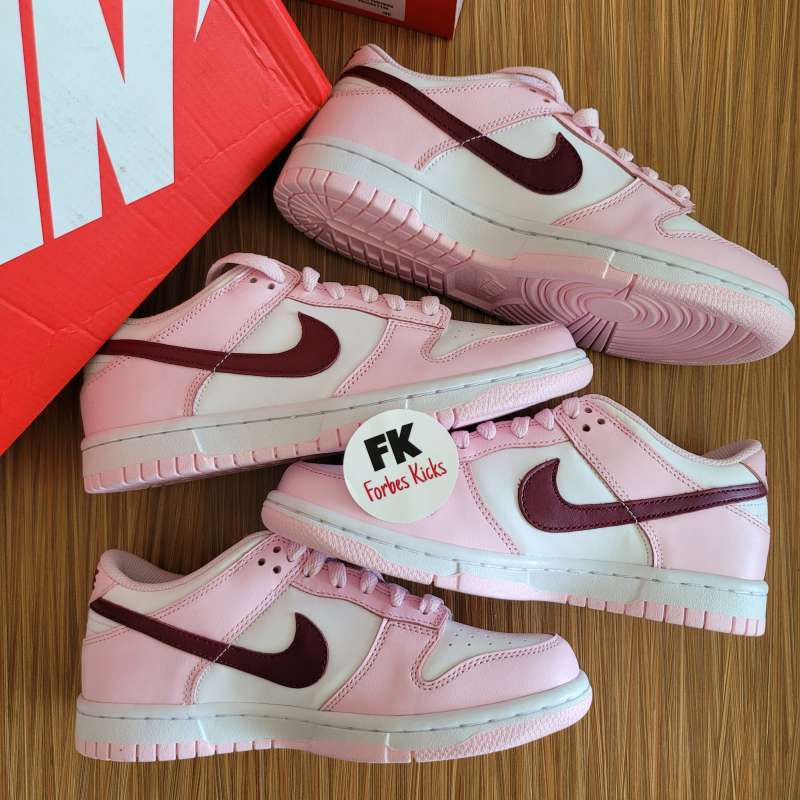 Dunk Low Pink Foam White Red (GS) || university red black white kentucky