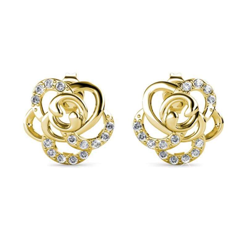 Jual Rose Earrings Anting Crystal By Her Jewellery White Gold