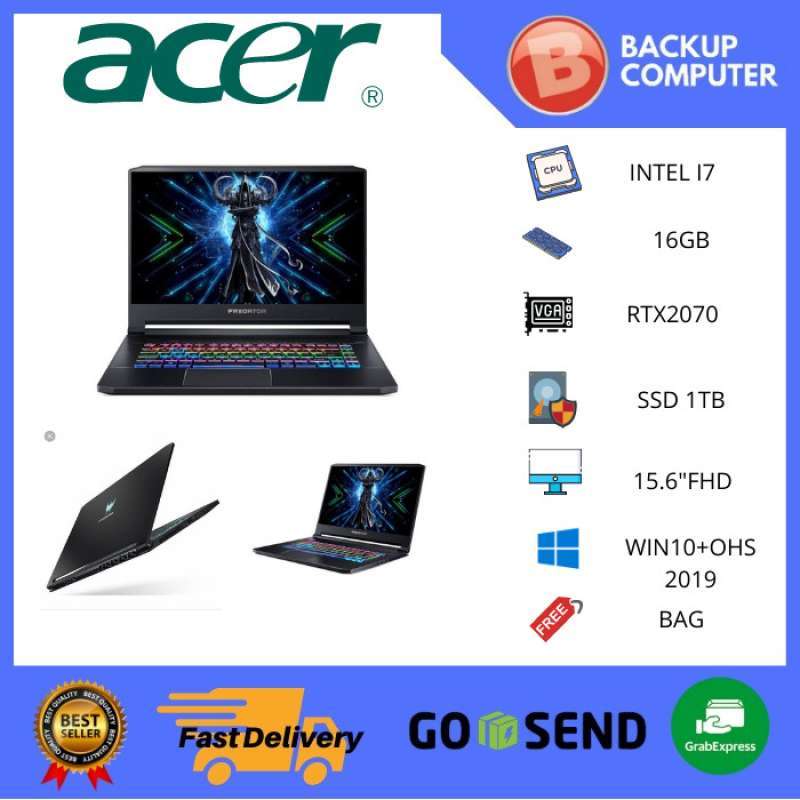 Jual Acer Predator Triton 500 I7 10875 16gb 1tbssd Rtx2070s Blk