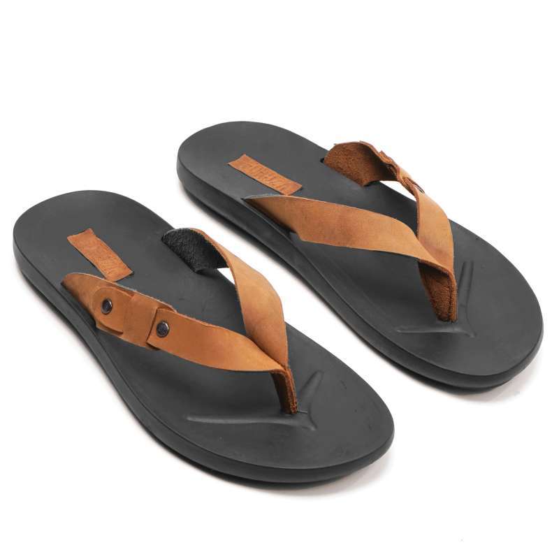 Sandal Jepit Pria Casual Kulit Asli Sendal Jepit Anti Slip Outsole Karet Original S08