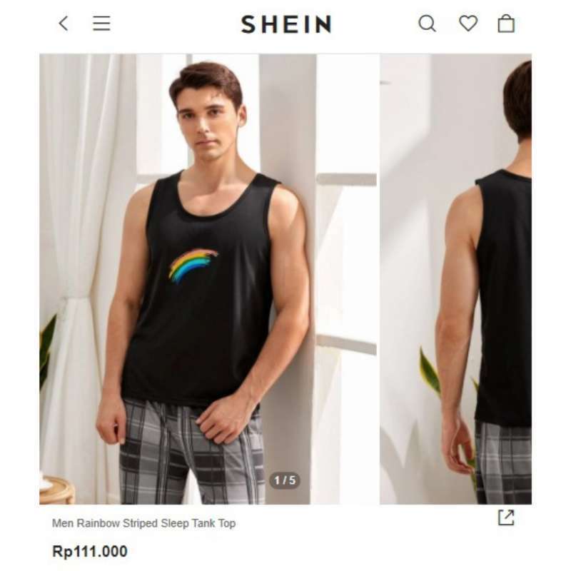 Jual SHEIN Men Ostrich Print Striped 