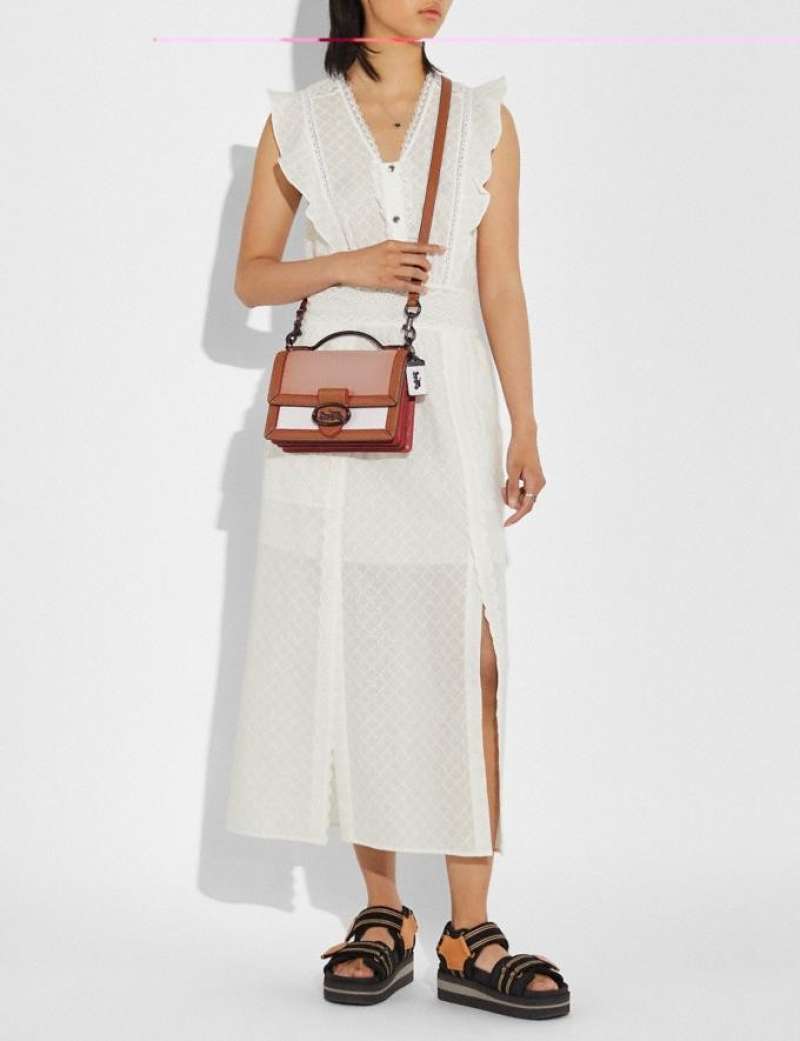 Coach riley top handle 22 in colorblock sales