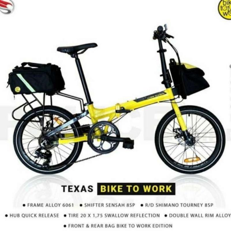Jual Sepeda Lipat 20 Police Texas New Bike To Work Kuning Di
