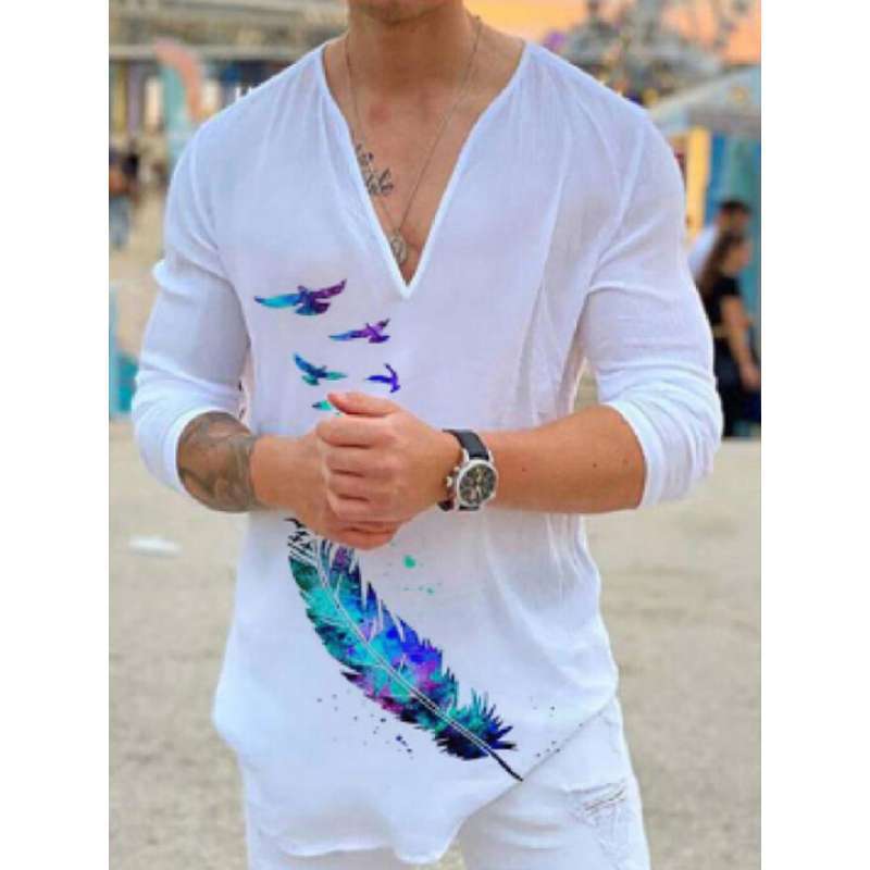 Jual 2022 New Men's T-shirt V-neck 