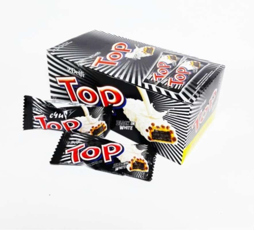 DELFI TOP BLACK IN WHITE 9G