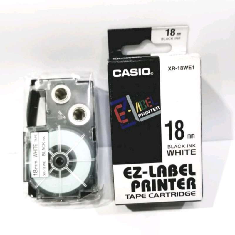 Promo Casio tape cartridge Ez label 18 mm black on white xr ...