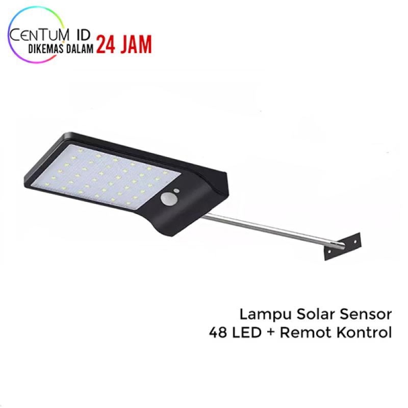 Jual Lampu Solar Tenaga Matahari 48 Led Putih Hitam Pole Solar