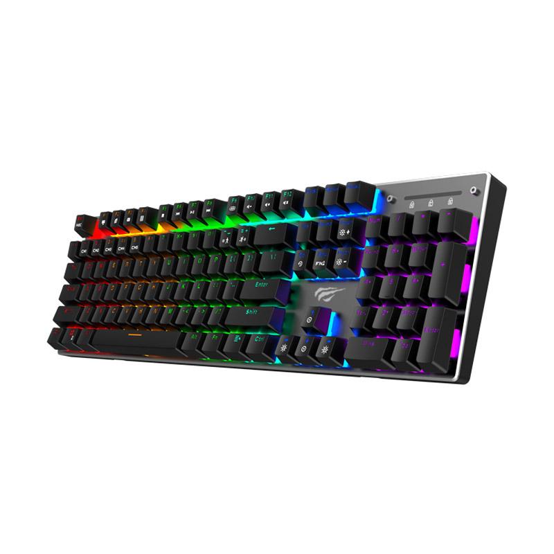 Jual Havit Keyboard Mechanical Gaming Rainbow Backlit Kb498l Black