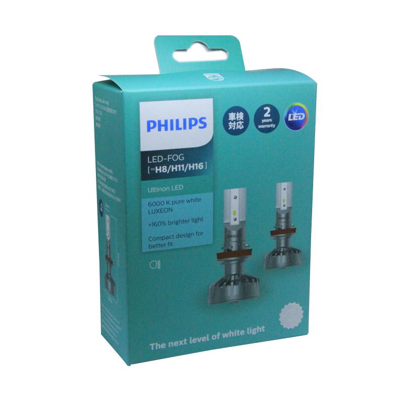 philips h8 h11 h16 ultinon led lampu kabut 6 000k