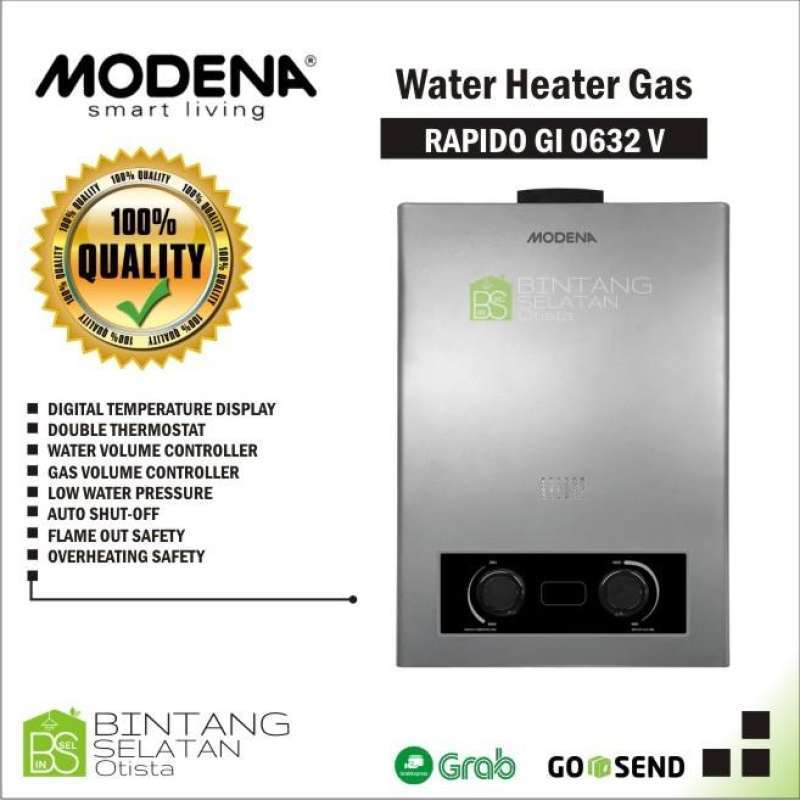 Jual WATER HEATER / PEMANAS AIR / WATERHEATER GAS MODENA RAPIDO Gl 0632 V  di Seller BINTANG SELATAN 347 BDG - BINTANG SELATAN 347 | Blibli