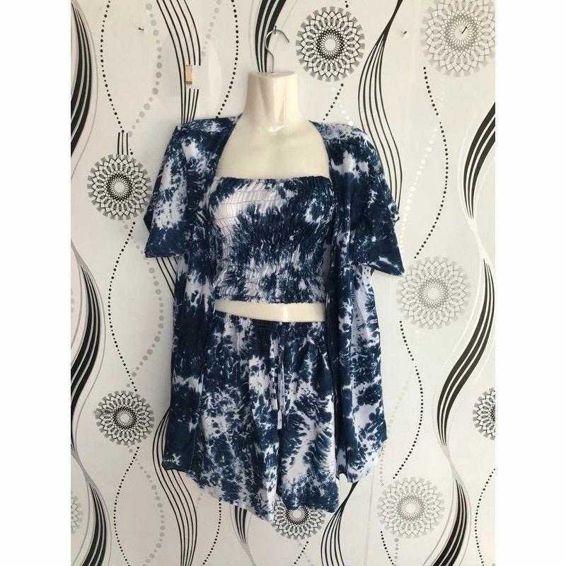 One set cardigan tie dye top