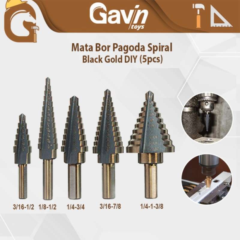 Countersink Matabor Pagoda Set Spiral Drill Mata Bor Besi Titanium