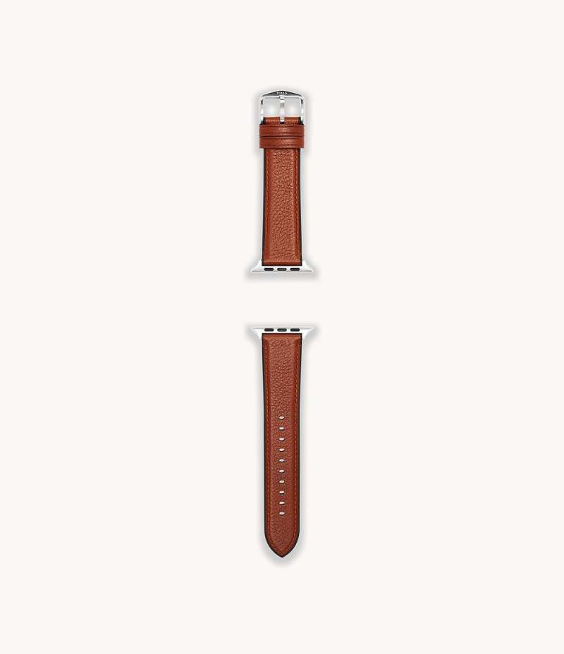 Jual Fossil 42mm 44mm 45mm Brown Leather Band for Apple Watch