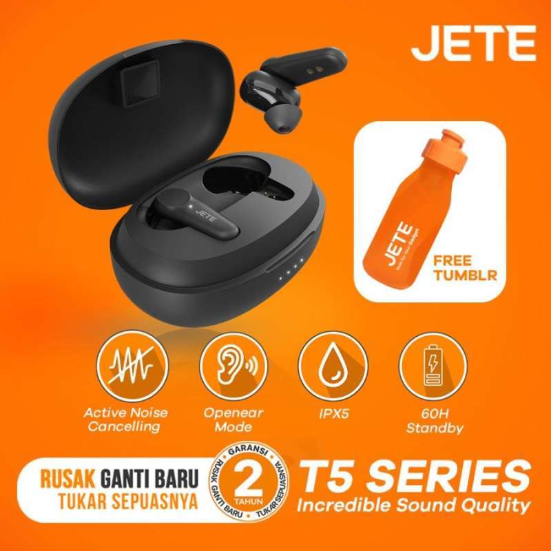 Jual Tws Earbuds Headset Bluetooth Jete T5 Waterproof Ipx5