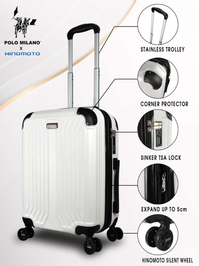 Promo Polo Milano X Hinomoto Koper Hardcase Abs 24 Inch Garansi