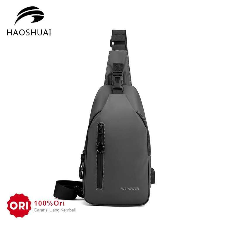 Promo HAOSHUAI 1100 28 Tas Selempang Pria Sling Bag Pria Bahan