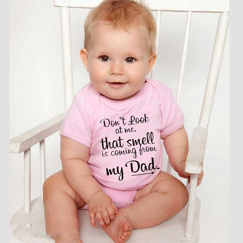 Jual Eds Don T Look At Me That Smell Is Coming From Dad Newborn Baby Short Sleeve Playsuits Print Outfits Online Agustus 2020 Blibli Com