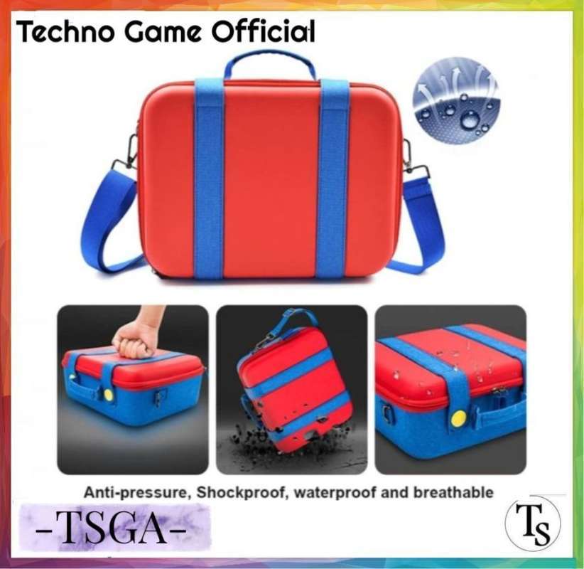 Nintendo Switch Travel Storage Mario Red Blue EVA Carry Bag Pouch Tas  Switch