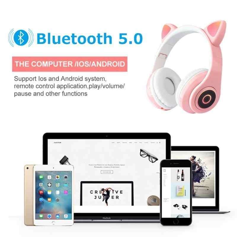 Jual B39 Cat Ears Led Headphones Bluetooth Aux Headset