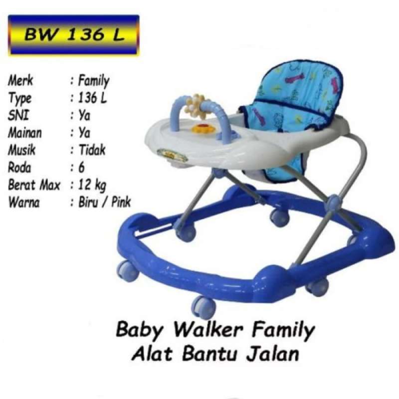 Jual Family Bw136 Baby Walker Alat Bantu Jalan Bayi Random di
