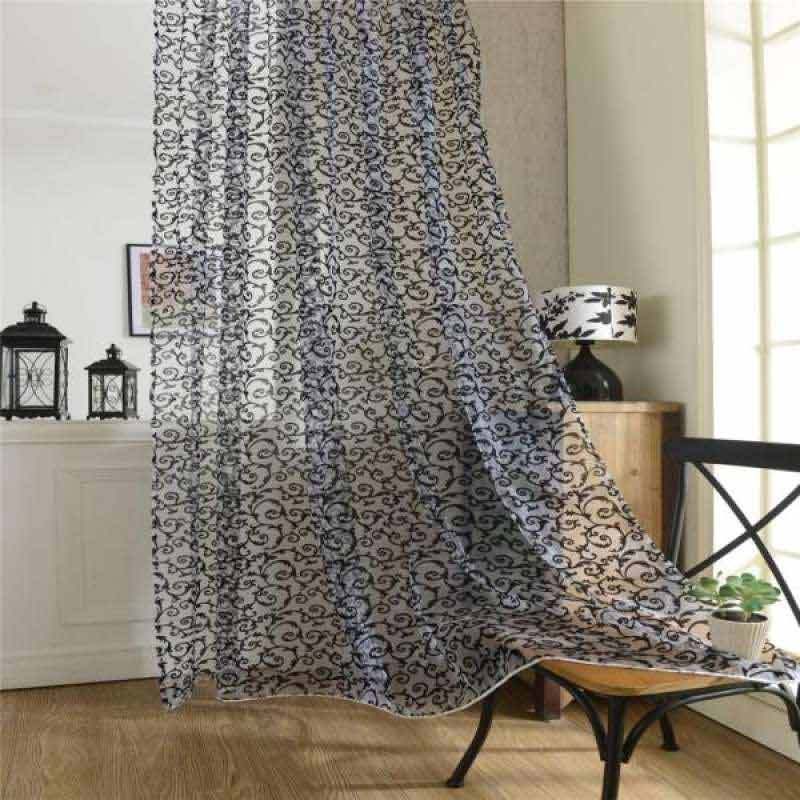Jual Oem Multi Colors Window Curtain Panel Sheer Voile Scarf Floral Door Curtain Decor Online Januari 2021 Blibli
