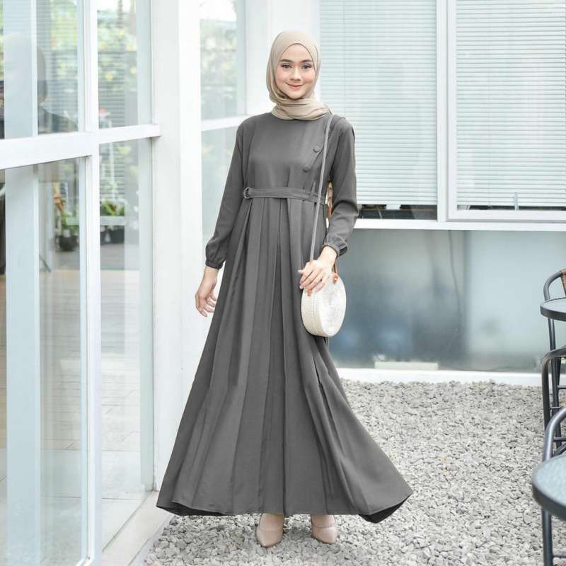 Dress muslimah simple elegan clearance