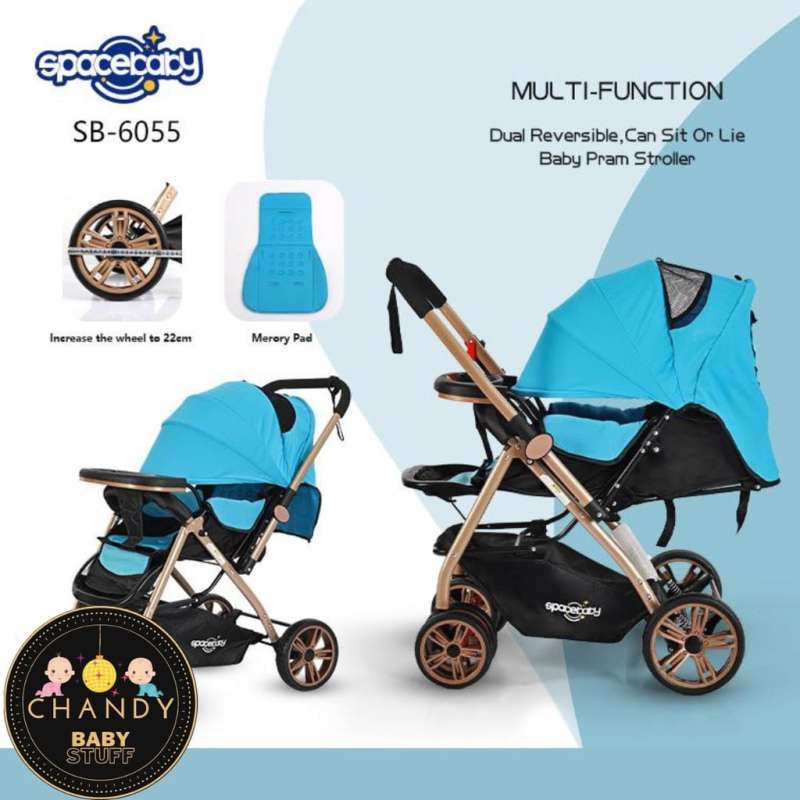 Jual Stroller Baby Space Baby Reversible Stir Sb 6055 Biru Di