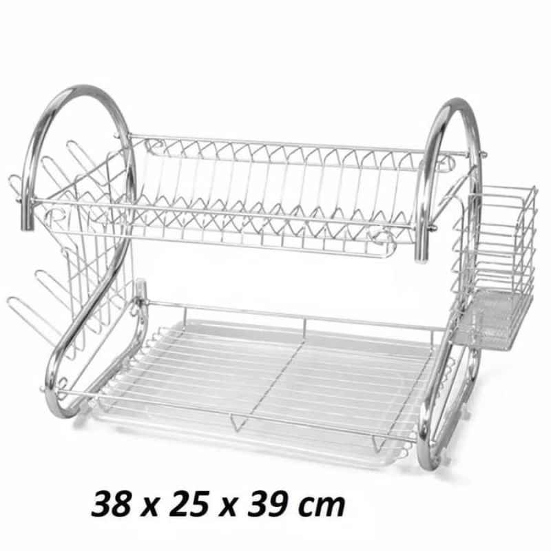 Jual Rak Piring Gelas Portable Stainles 2 Layer Dish Drainer Rak Dapurduduk Terbaru Juli 2021 Blibli