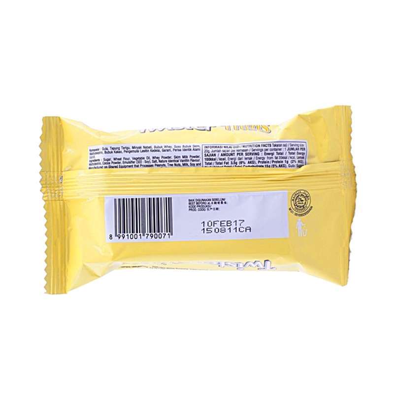 Jual Delfi Twister Thin Chocolate Vanila Wafer Roll Krim [20 ...