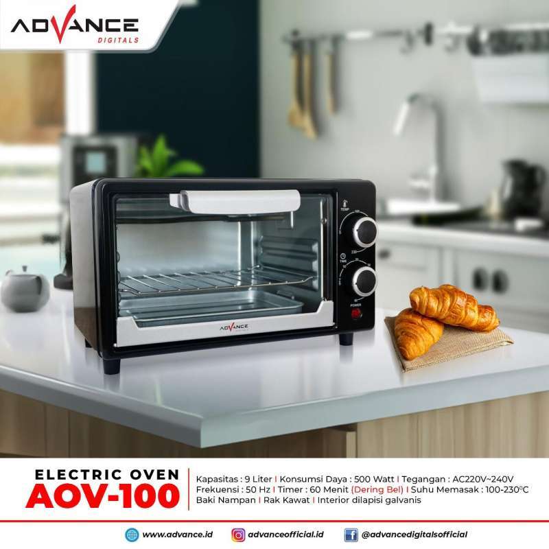 Jual Oven Listrik Advance Aov100 Electric Oven 9 Liter 500 Watt Aov 100 Murah Desember 2020 Blibli