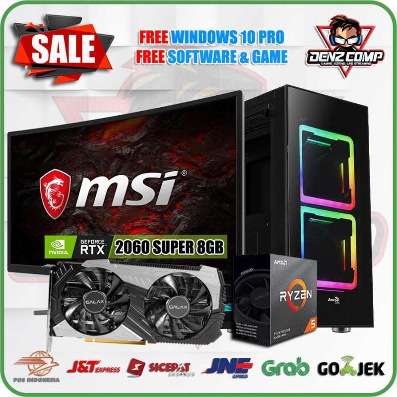 Jual Pc Gaming Ryzen 3600 Rtx2060 Super 8g Led Curved 24