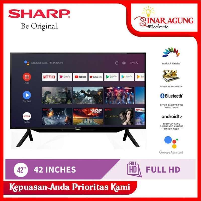 Jual Sharp Led Android Tv Fhd 42 Inch 2tc 42bg1i 42bg Garansi Resmi Terbaru Oktober 2021 Harga Murah Kualitas Terjamin Blibli