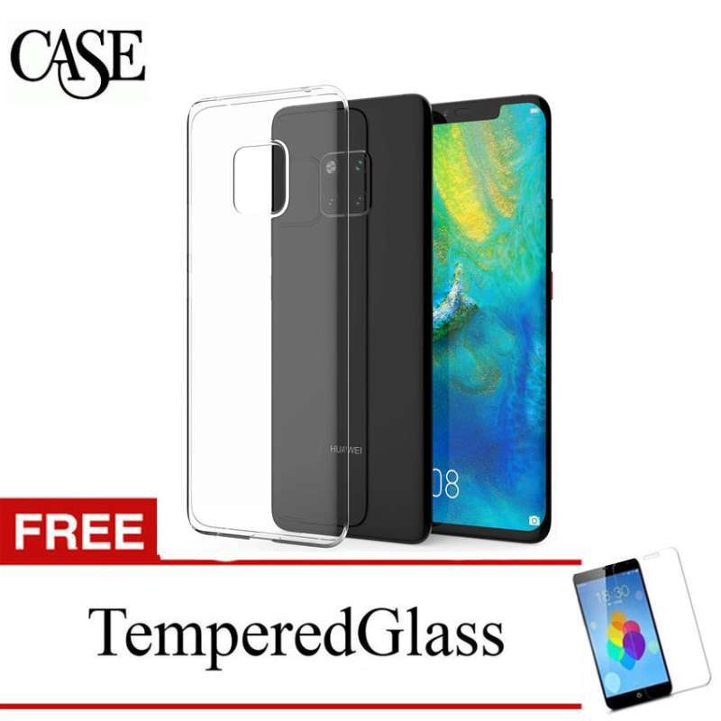 case for huawei mate 20 pro 6 39 inch clear soft case gratis tempered glass