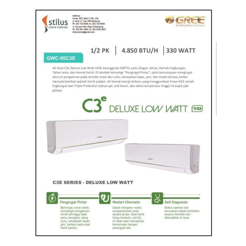 Jual Ac 1 2 Pk Low Watt Gree Gwc 05c3e Online Desember 2020 Blibli