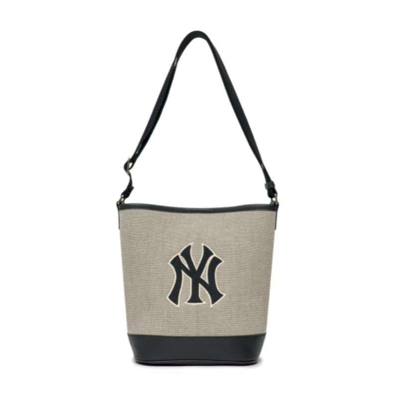 ☆MLB Korea☆ Basic Big Logo Canvas Bucket Bag B DBrown Jual Oppa Kr ID - Mlb Basic Big Logo Canvas Bucket Bag