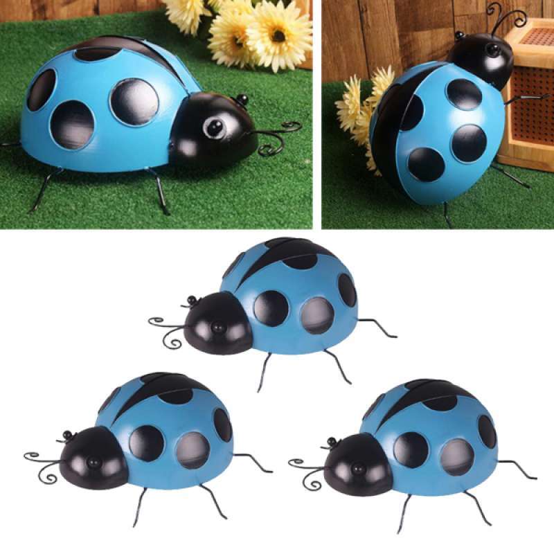 Jual 3x Cute Iron Metal Ladybird Model Hand Painted Wall Hanging Ladybug Blue Online November 2020 Blibli Com