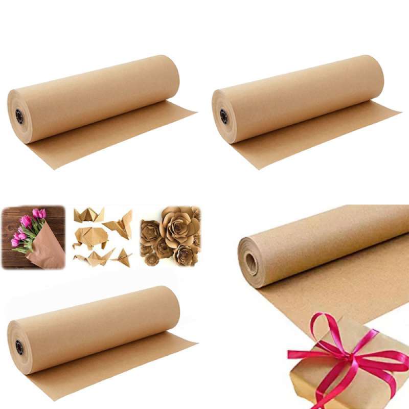 30m Brown Kraft Wrapping Paper Rolls For Diy Gift Wrapping Art Craft 30cm -  Craft Paper - AliExpress