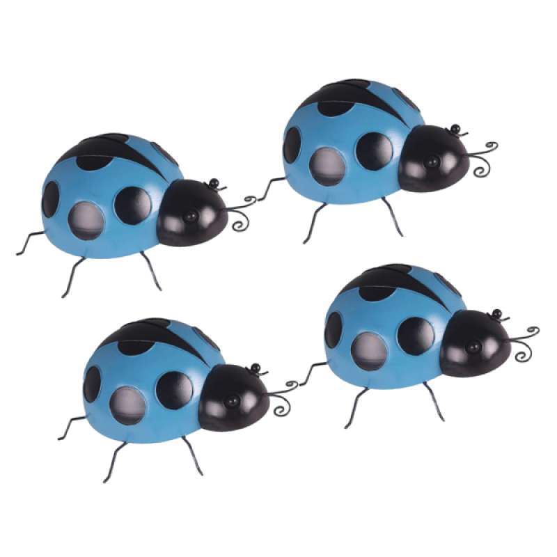 Jual 4pcs Blue Iron Ladybug Wall Decor Lifelike Wall Sculpture Artistic Indoor Outdoor Decoration 10cm Online November 2020 Blibli Com