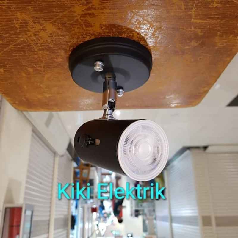 lampu sorot led lampu spot light hitam murah plafon e27 kiki elektrik
