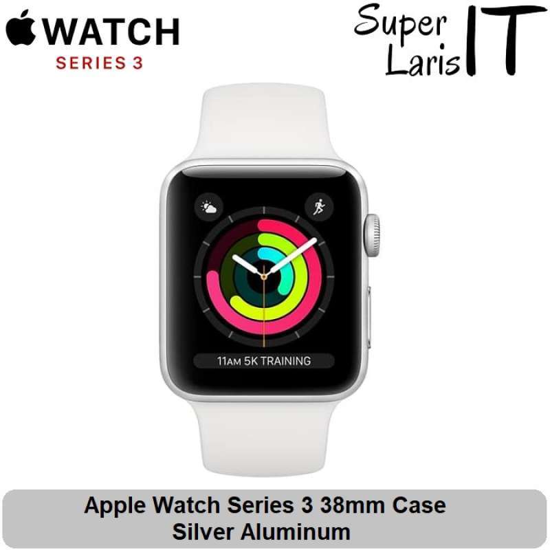 Jual Apple Watch Series 3 38mm Case Silver Aluminum Sport Band White Resmi Online September 2020 Blibli Com