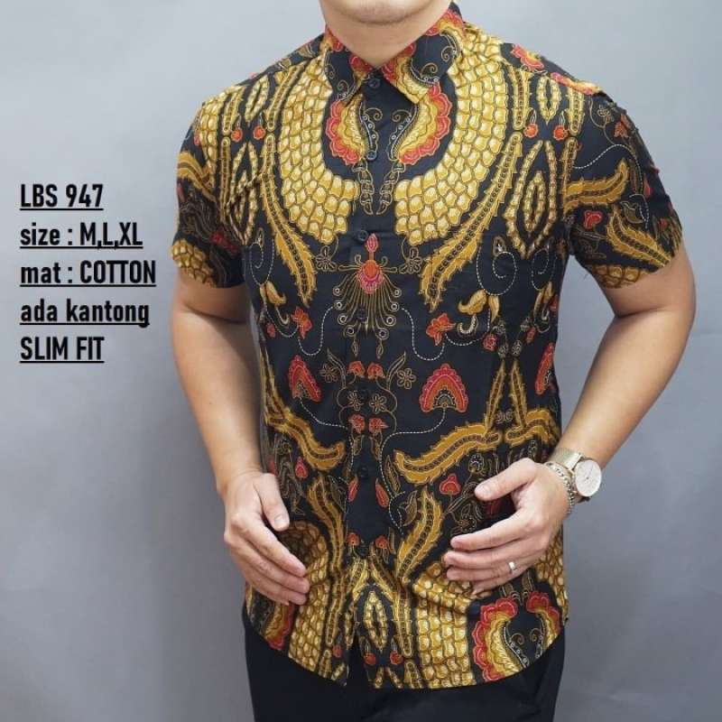 Jual Baju Batik Pria Kemeja Slimfit Lengan Pendek Lbs 947 Murah Mei 2021 Blibli