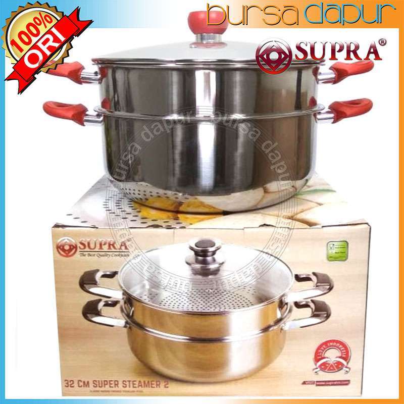 Jual Supra Stainless Steel Steamer Set 32 Cm X 2 Langseng Kukusan 32 Cm Susun 2 Online November 2020 Blibli Com