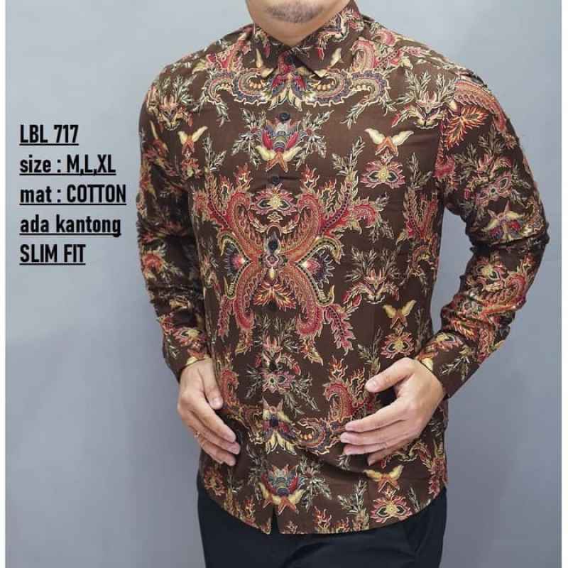 Jual Baju Batik Pria Kemeja Kerja Kondangan Model Slimfit Lbl 717 Online April 2021 Blibli