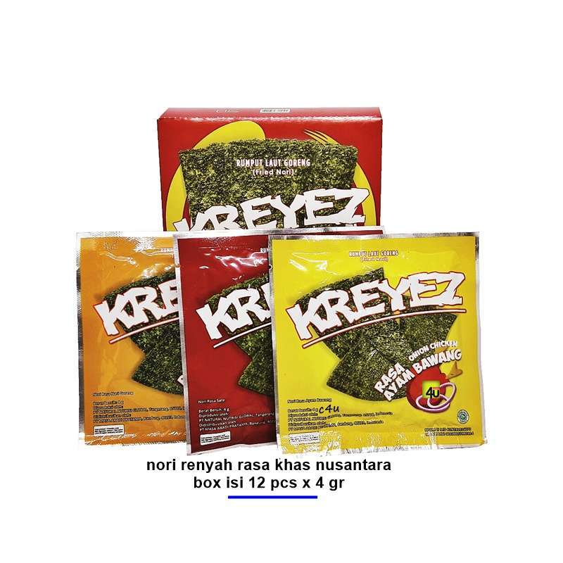Jual Kreyez Nori Snack Rasa Nasi Goreng Box Isi 12 Pcs Online Oktober 2020 Blibli Com