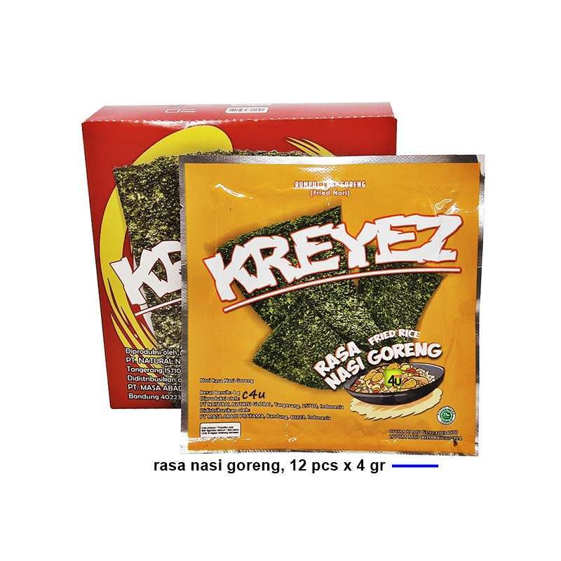 Jual Kreyez Nori Snack Rasa Nasi Goreng Box Isi 12 Pcs Online Oktober 2020 Blibli Com
