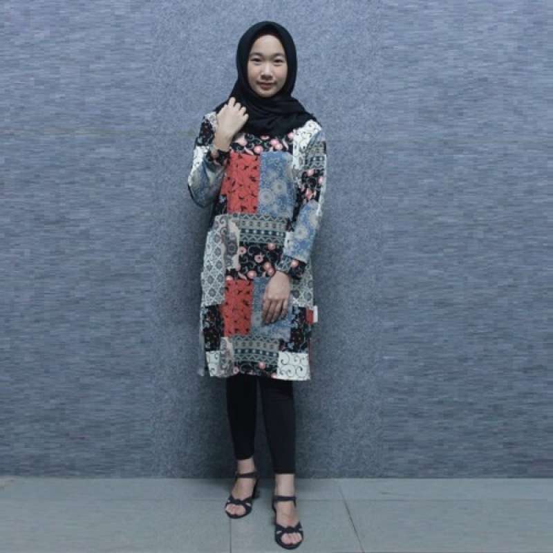 Jual Tunik Batik Wanita Baju Atasan Remaja Busana Muslim Bahan Babyterry Long Stretch Good Quality Murah Mei 2021 Blibli