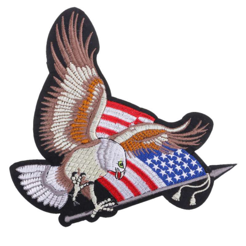 Jual Large Bald Eagle W American Flag Embroidered Sew On Patch Sewing Accessory Online November 2020 Blibli Com