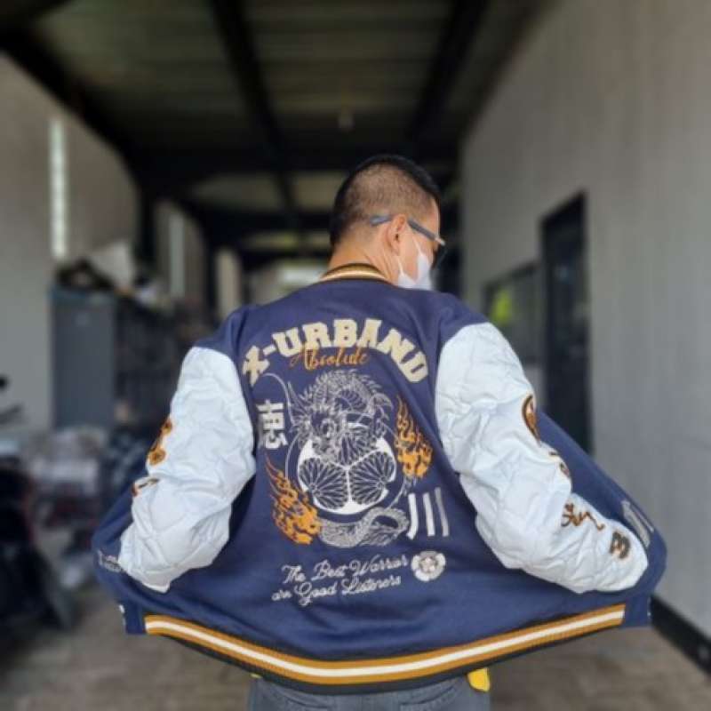 Jual Jaket Varsity Baseball Vintage Pria Wanita Streetwear Full