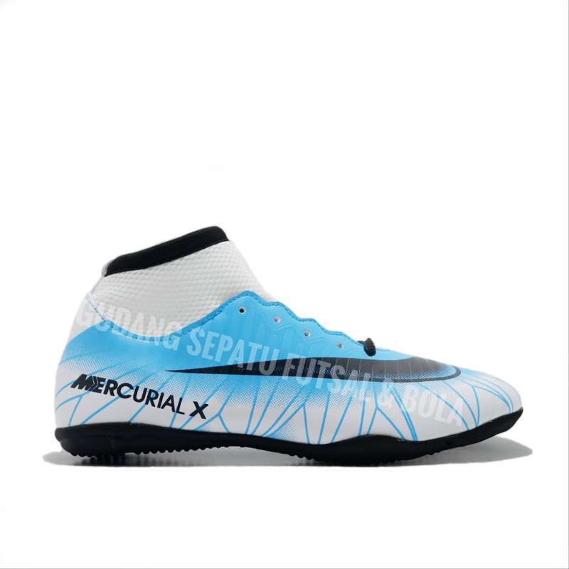 Jual Sepatu Futsal Anak Murah Trendy Mercurial Cr7 Boot Putih Biru